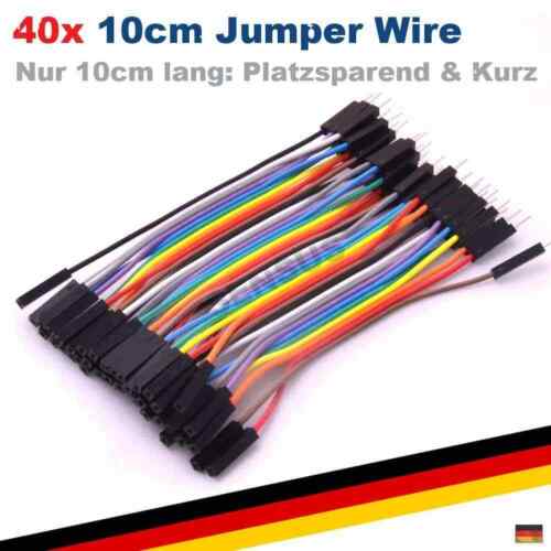 40p 10cm - Jumper Wire Steckbrücken Steckbrett Kabel Male Female Männlich Wei...